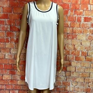 ABS Allen Schwartz Bright‎ White Sleeveless Shift Dress
